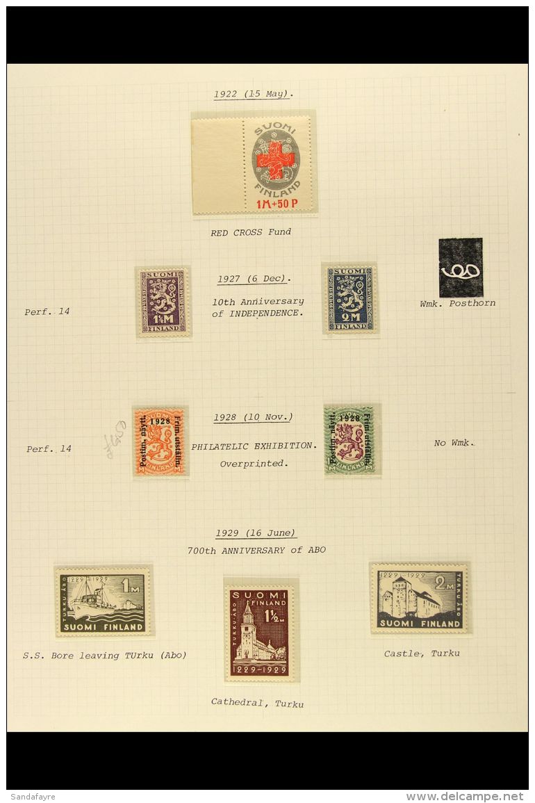 1917-1960 NEVER HINGED MINT COLLECTION In Hingeless Mounts On Leaves, ALL DIFFERENT, Inc 1918 Lion Set, 1928... - Autres & Non Classés