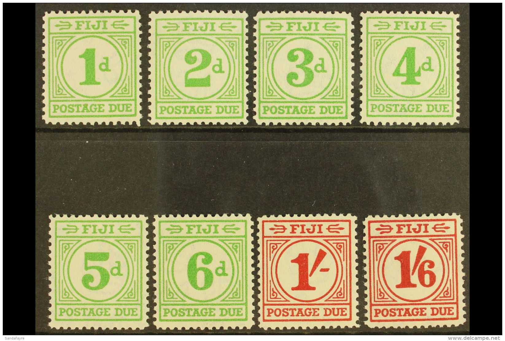 POSTAGE DUES 1940 Complete Set, SG D11/18, Very Fine Mint (8 Stamps) For More Images, Please Visit... - Fidji (...-1970)