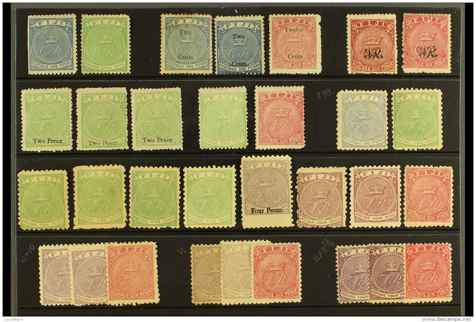 1871-99 FINE MINT COLLECTION CAT &pound;1500+ An Attractive Selection Presented On A Stock Card, Above Average... - Fidschi-Inseln (...-1970)