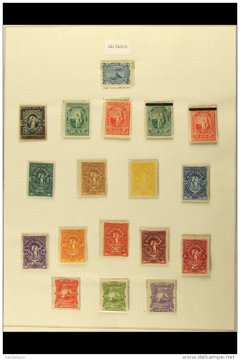 1867-1930 ALL DIFFERENT COLLECTION In Old Hingeless Mounts On Leaves, Mostly Mint Stamps, Inc Various Overprints... - El Salvador