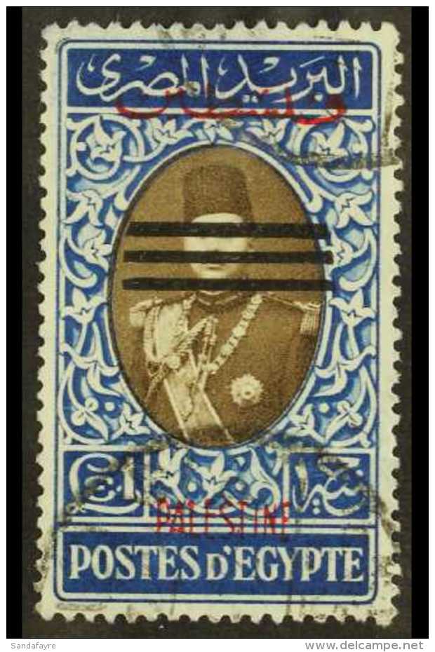 OCCUPATION OF GAZA. 1953 &pound;E1 Sepia And Blue, SG 50, Very Fine Used. For More Images, Please Visit... - Sonstige & Ohne Zuordnung