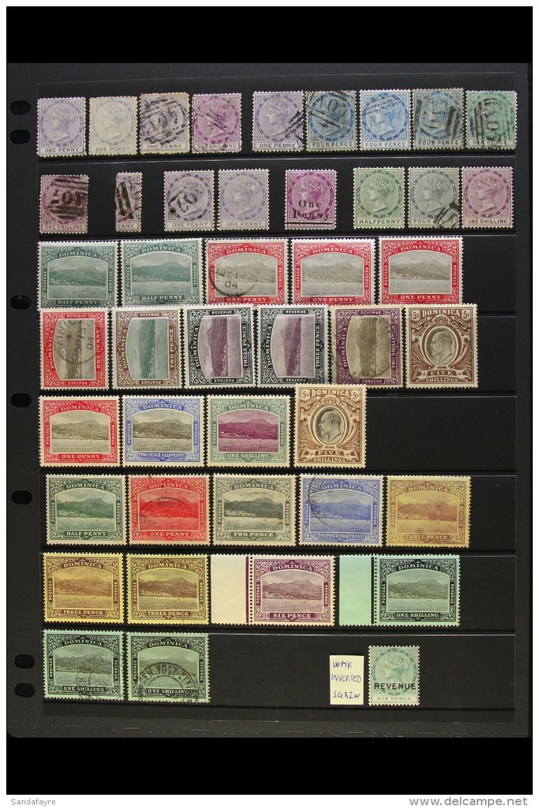 1874-1908 MINT &amp; USED COLLECTION On A Stock Page, Inc 1874 1d (x3, Two Unused) &amp; 1s Used, 1877-79 To 6d... - Dominica (...-1978)