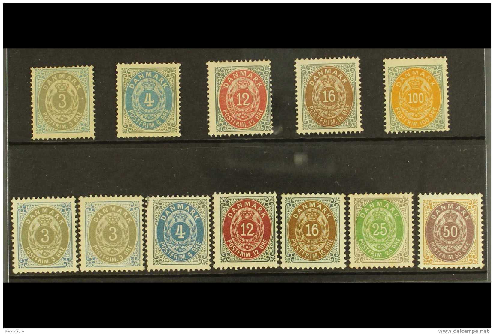 1875-1898 MINT NUMERALS New Currency 'Numeral' Selection Comprising Perf 14 X 13&frac12; 3ore, 4ore &amp; 100ore... - Autres & Non Classés