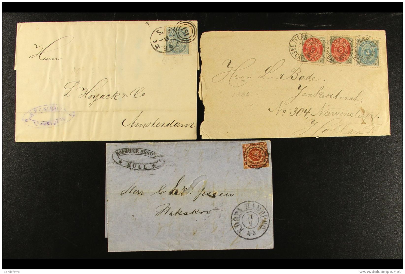 1869-1886 RAILWAY &amp; TPO's COVERS. Cover And Two Entires, Inc 1869 "K.D.O.P.A. Hamburg", 1884 "181" Numeral... - Autres & Non Classés