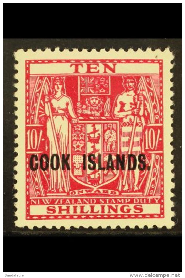 1936-44 10s Carmine Lake, SG 120, Never Hinged Mint For More Images, Please Visit... - Cook Islands