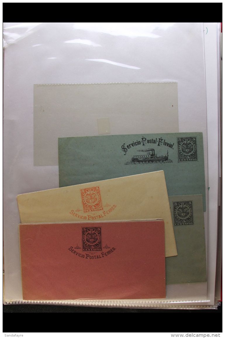 POSTAL STATIONERY COLLECTION An 1880's To 1940's Used And Unused Collection In An Album With Envelopes Incl... - Colombie