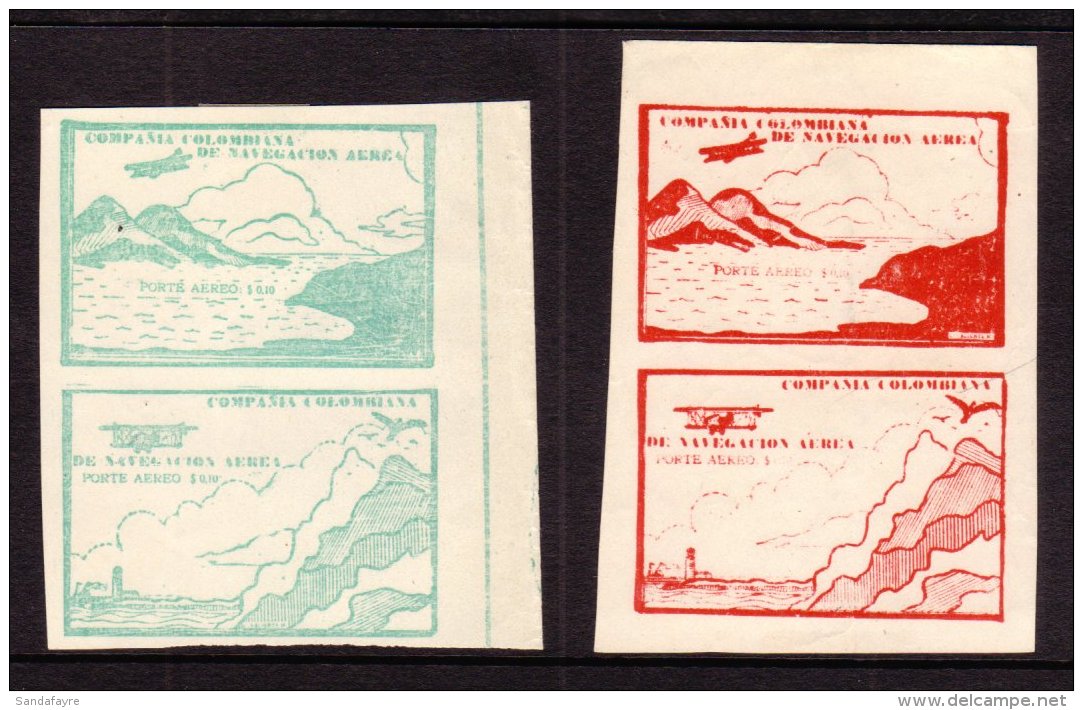 COMPANIA COLOMBIANA DE NAVEGACION AEREA 1920 Sea And Mountains, Cliffs And Lighthouse Set Complete, SG 11/14, As 2... - Colombie