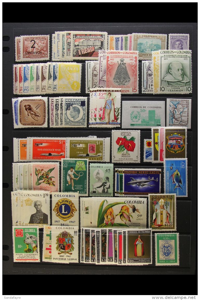 1944-1973 NEVER HINGED MINT COLLECTION On Stock Pages, Inc 1944 Benevolent Association Set, 1948 Air To 5p, 1950... - Colombie