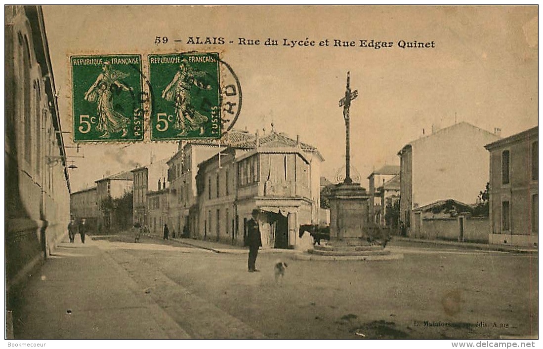 30  ALAIS  RUE  DU LYCEE ET RUE EDGAR QUINET - Alès