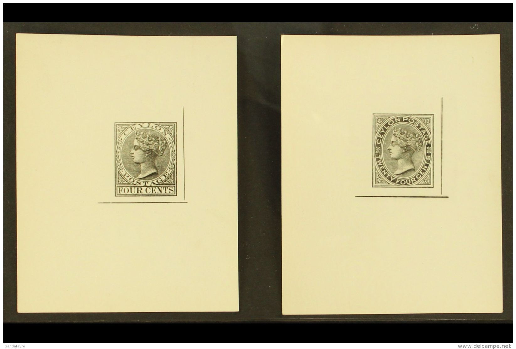 SPERATI PHOTOGRAPHIC PROOFS For The 1872 4c &amp; 24c Issues, Each Approx Size 70x90mm. (2 Items) For More Images,... - Ceylan (...-1947)
