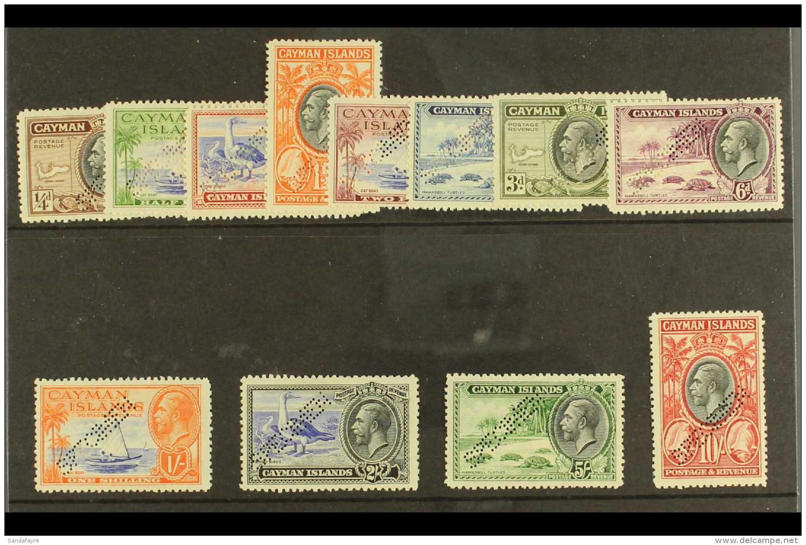 1935 Pictorial Definitives Perf "SPECIMEN" Complete Set, SG 96s/107s, Fine Fresh Mint, The &frac12;d Value With... - Iles Caïmans
