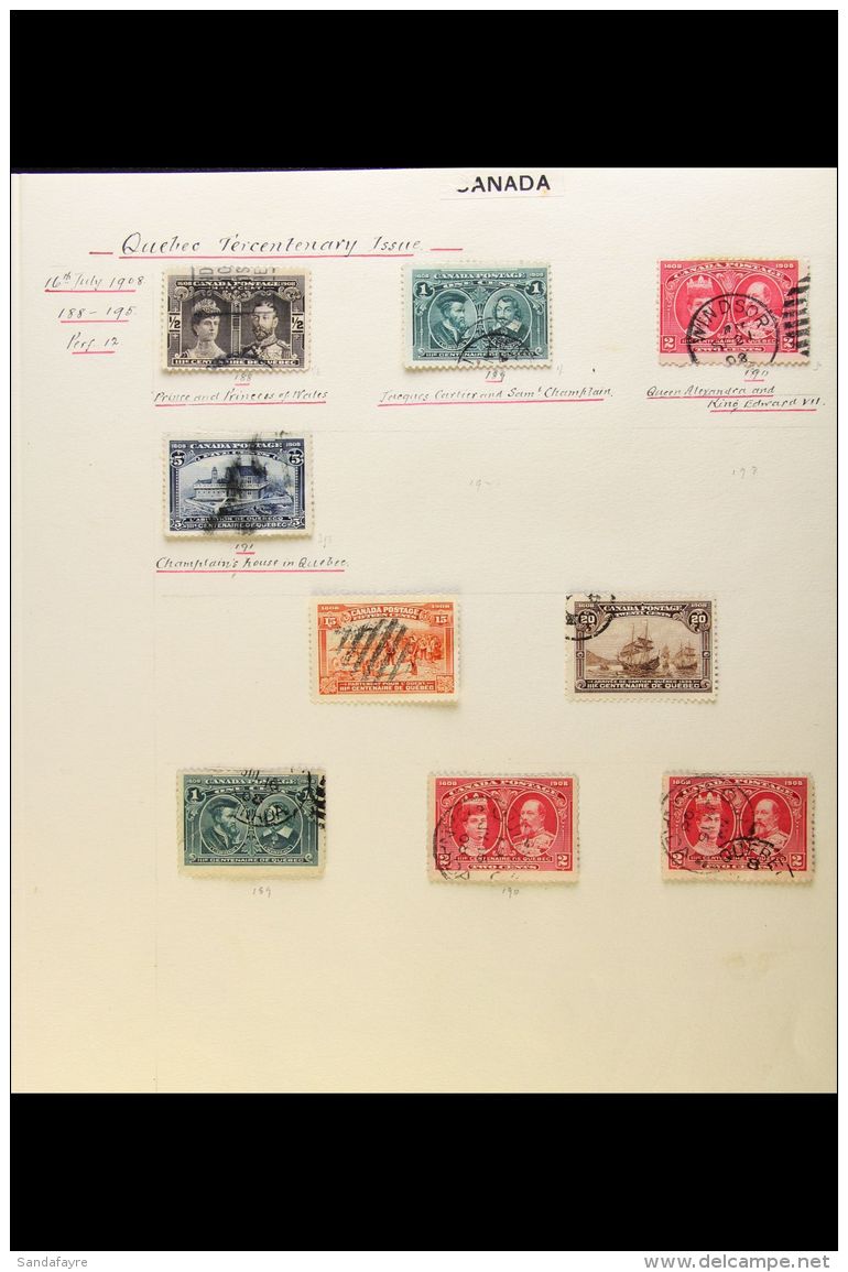 1859-1939 MINT &amp; USED COLLECTION ON OLD ALBUM LEAVES With Much Of Interest. Note 1868-90 &frac12;c Large Queen... - Altri & Non Classificati