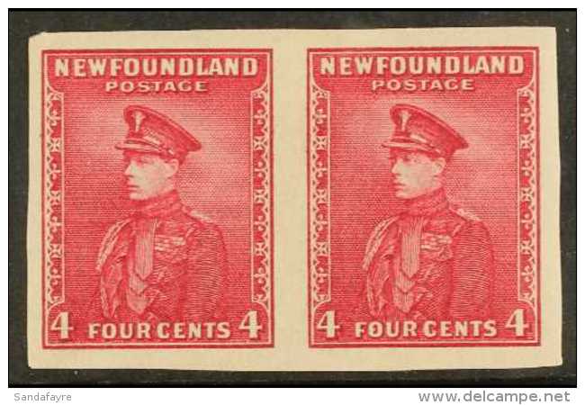 1932 4c Carmine, Variety "imperf Pair", SG 224a, Very Fine Mint. For More Images, Please Visit... - Autres & Non Classés