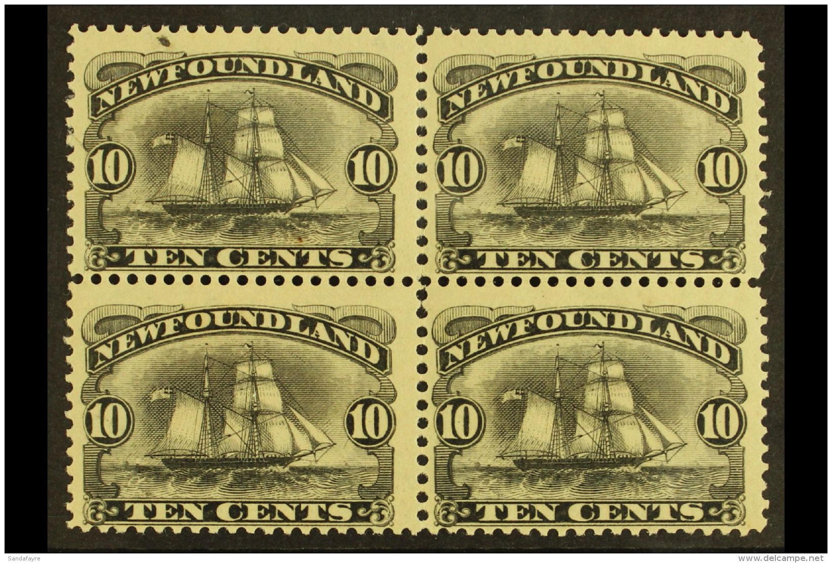 1887 10c Black "Schooner", SG 54, Very Fine Mint Block Of 4 (3 Never Hinged) For More Images, Please Visit... - Altri & Non Classificati