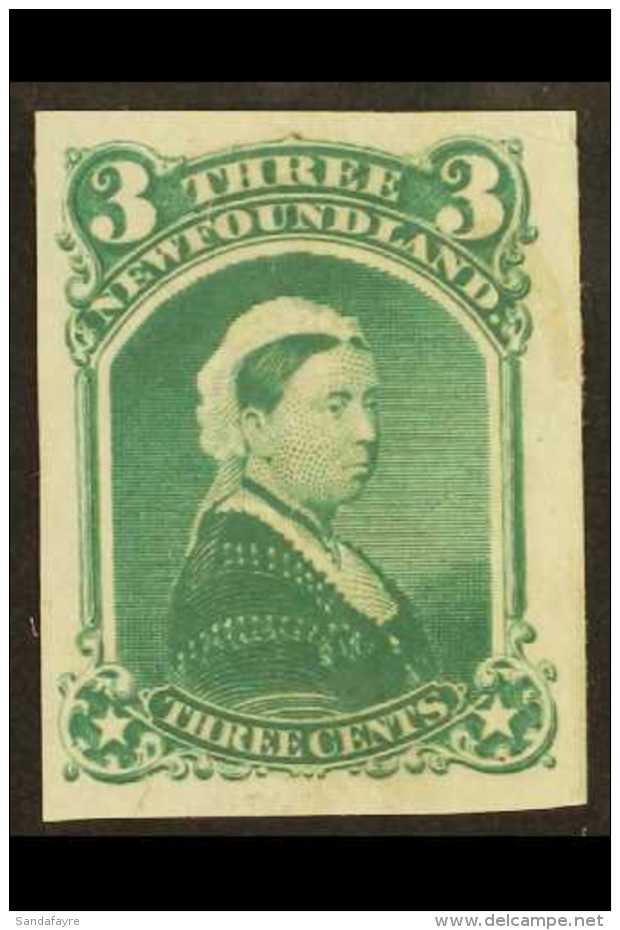 1868 3c Vermilion, Queen Victoria, As SG 36, Die Proof In Dark Green On India, Uni 33TCi, Very Fine And Fresh. For... - Sonstige & Ohne Zuordnung