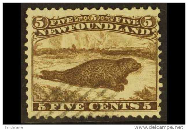 1865 5c Brown, Seal, SG 26, Fine Used With Above Average Centering And Light Cancellation. Pretty Stamp. For More... - Andere & Zonder Classificatie