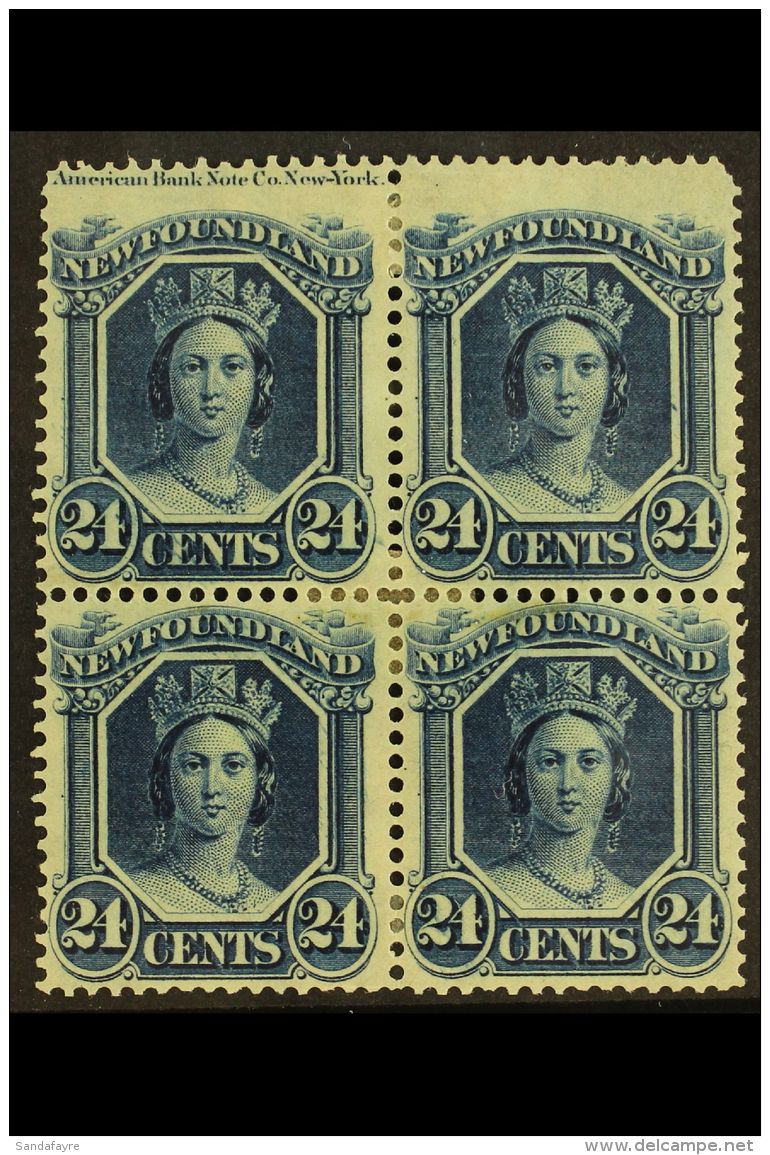 1865 24c Blue, SG 30, Superb Mint Block Of 4 Showing Imprint In Top Left Margin. For More Images, Please Visit... - Altri & Non Classificati