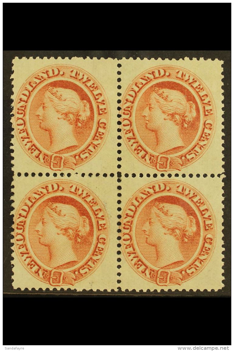 1865 12c Chestnut, SG 33, Fresh Mint Block Of 4, Tiny Perf Fault Lower Left Stamp. For More Images, Please Visit... - Altri & Non Classificati
