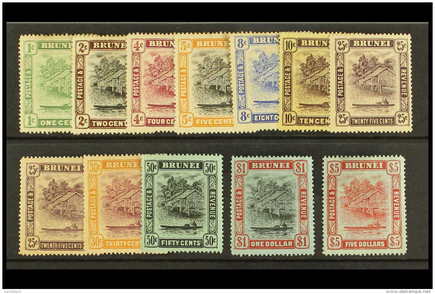 1908 New Colours Set (less 3c But With 25c Shades), SG 34/47, Fine To Very Fine Mint. (12 Stamps) For More Images,... - Brunei (...-1984)