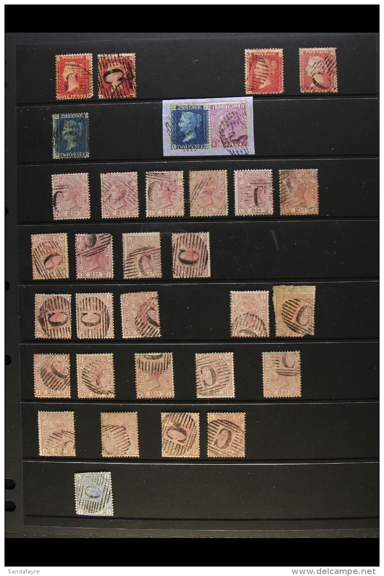 BRITISH POST OFFICES IN CONSTANTINOPLE 1857-1884 "C" CANCELLED POSTMARKS Collection Presented On A Series Of Stock... - Levante Britannico