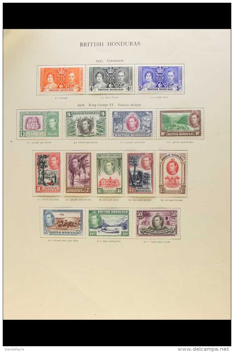 1937-52 COMPLETE FINE MINT COLLECTION King George VI Issues Complete On Printed Album Pages, SG 147/177, Includes... - Honduras Britannico (...-1970)