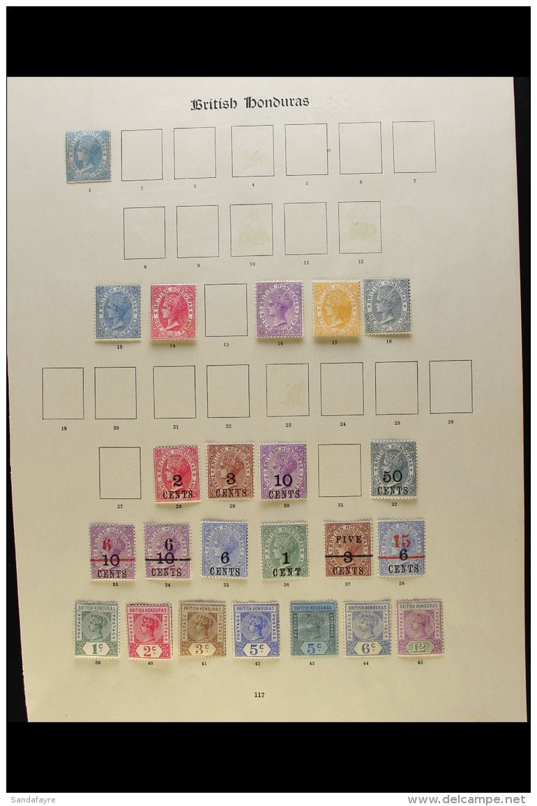 1865-1935 MINT COLLECTION On Leaves, ALL DIFFERENT, Inc 1865 1d Unused, 1882-87 Set Unused (1s Slightly Trimmed... - Britisch-Honduras (...-1970)