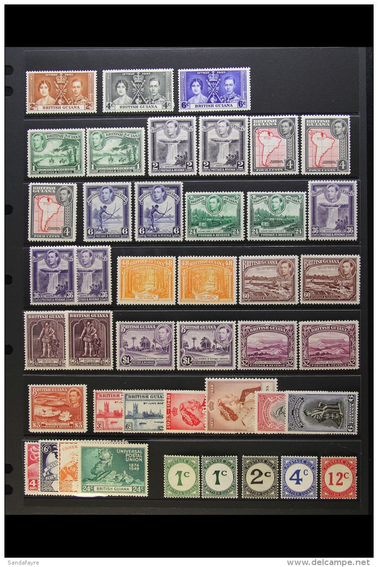 1937-52 COMPREHENSIVE MINT KGVI COLLECTION An Attractive Range With Some Shade &amp; Most Listed Perforation... - Guyana Britannica (...-1966)