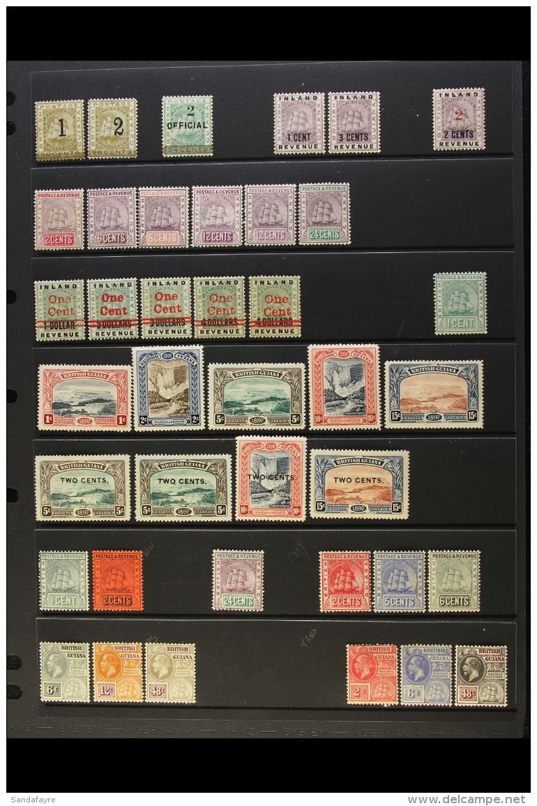 1881-1951 MINT COLLECTION On Stock Pages, ALL DIFFERENT, 1881 To "2" On 96c, 1881 "2" On 24c Official (scuff),... - Britisch-Guayana (...-1966)