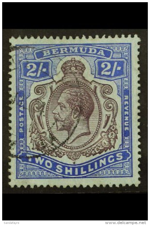 1918-22 KGV Key-type 2s Purple And Blue/blue With WATERMARK REVERSED, SG 51bx, Very Fine Cds Used. Rare! (17 SG... - Bermuda