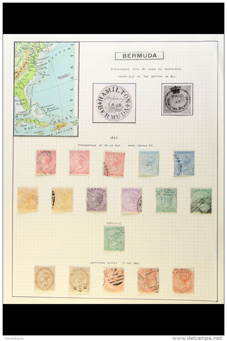 1865-1948 ATTRACTIVE FINE USED COLLECTION On Pages, Inc 1865-1903 To 2d (x2 Shades), 3d (x2), 6d (x2 Inc Dull... - Bermudes