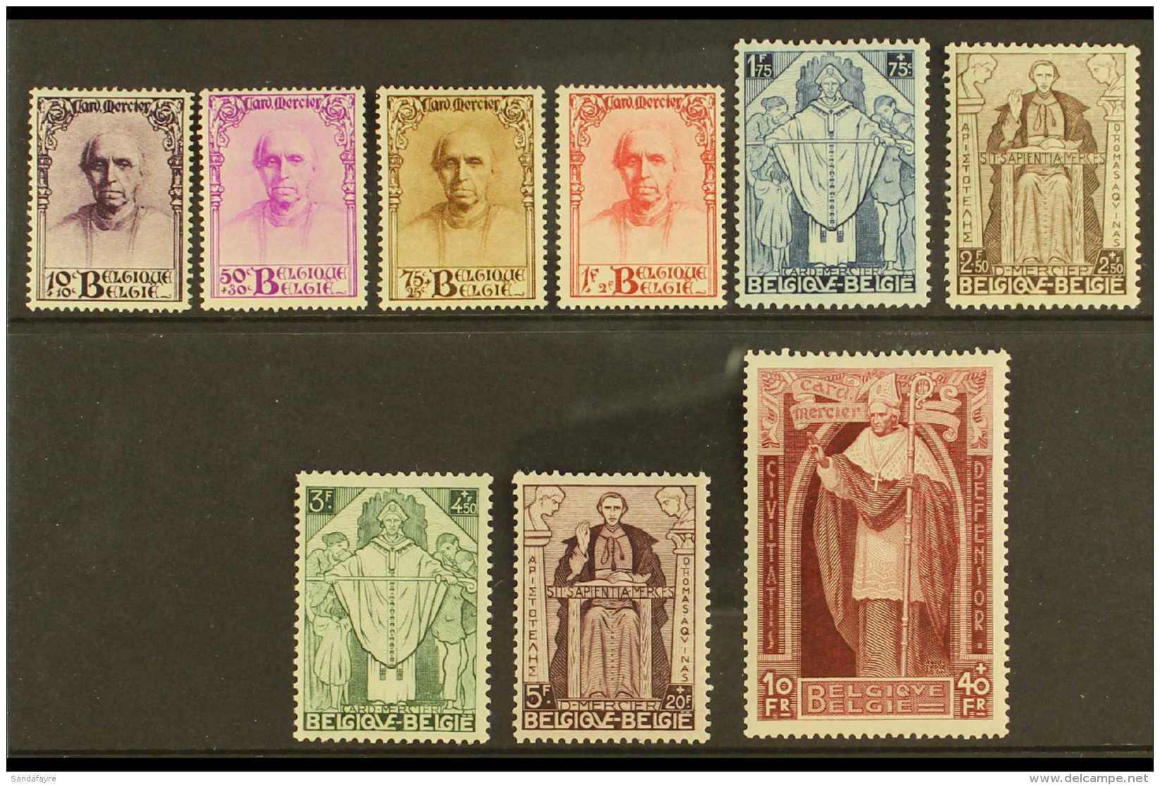 1932 Cardinal Mercier Memorial Fund Complete Set (SG 609/17, Michel 333/41, COB 342/50), Fine Never Hinged Mint,... - Altri & Non Classificati