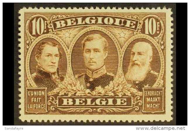 1915-22 10f Sepia Perf 15 (COB 149A, Michel 128 C), Never Hinged Mint, Very Fresh. For More Images, Please Visit... - Other & Unclassified