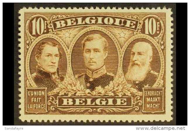 1915-22 10f Sepia Perf 15 (COB 149A, Michel 128 C), Never Hinged Mint, Very Fresh. For More Images, Please Visit... - Autres & Non Classés