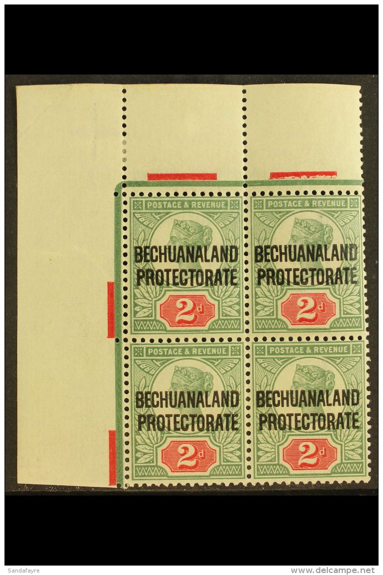 1897-1902 2d Grey-green &amp; Carmine Overprint, SG 62, Superb Mint (all Stamps Never Hinged) Top Left Corner... - Autres & Non Classés