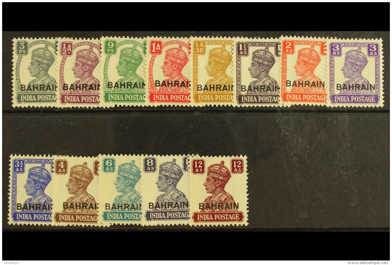 1942-45 White Background Set, SG 38/50, Fine Mint. (13) For More Images, Please Visit... - Bahrein (...-1965)