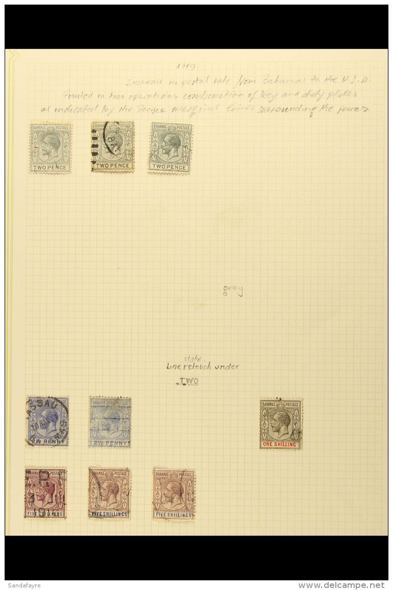 1912-37 USED DEFINITIVE ISSUES. On Album Pages. Includes 1912-19 MCA Range To Both 5s Shades With A Postmark Range... - Altri & Non Classificati