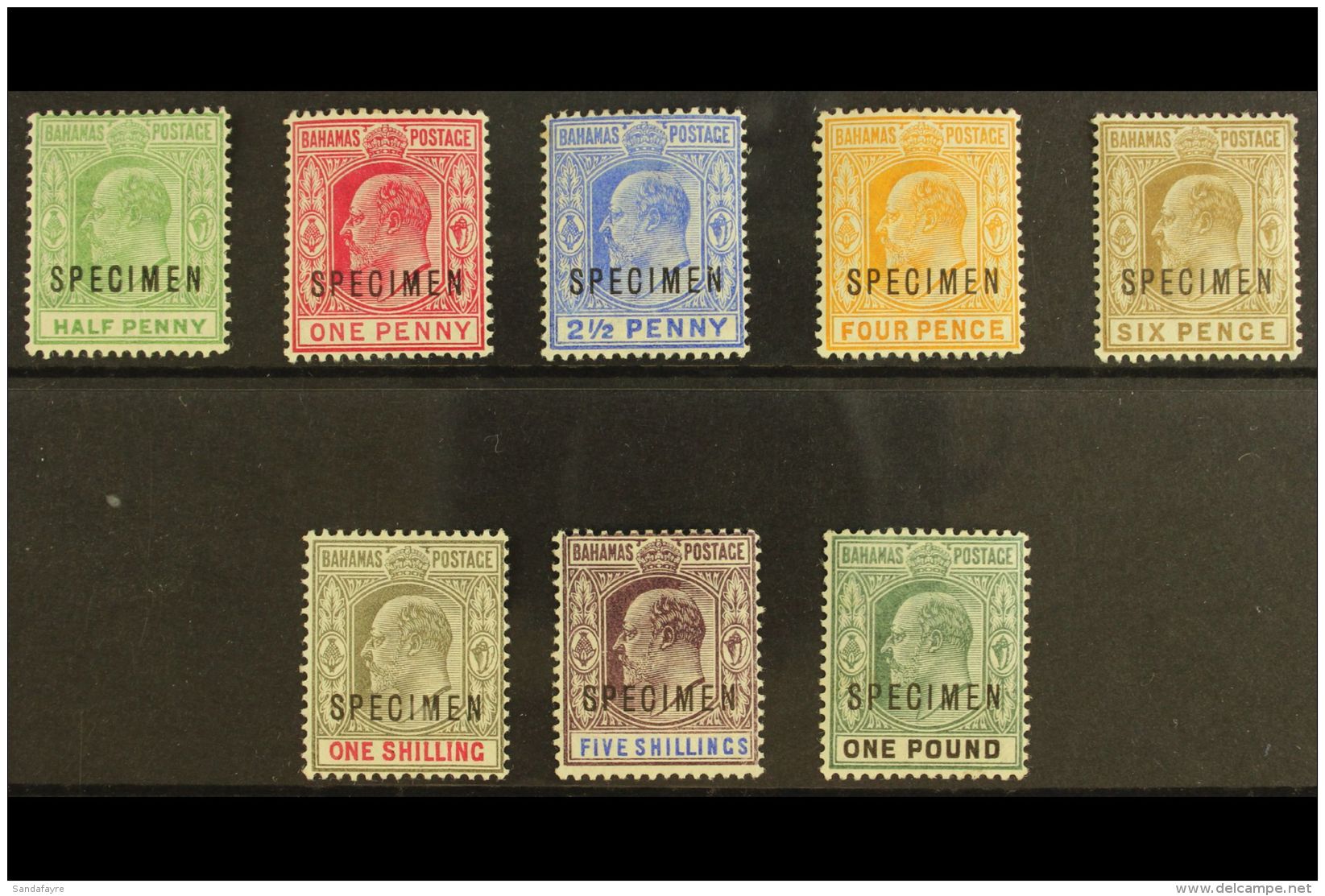 1902-06 Ed VII Set To &pound;1 Plus 1906 &frac12;d Green, Overprinted "Specimen", SG 62s-70s, 71s, Very Fine And... - Autres & Non Classés