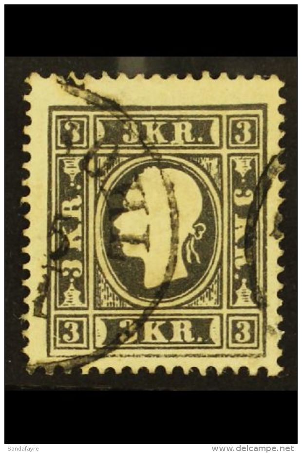 1858-59 3k Black Type Ib (Michel 11 Ib, SG 23), Fine Used, Very Fresh, Expertized A. Diena. For More Images,... - Other & Unclassified