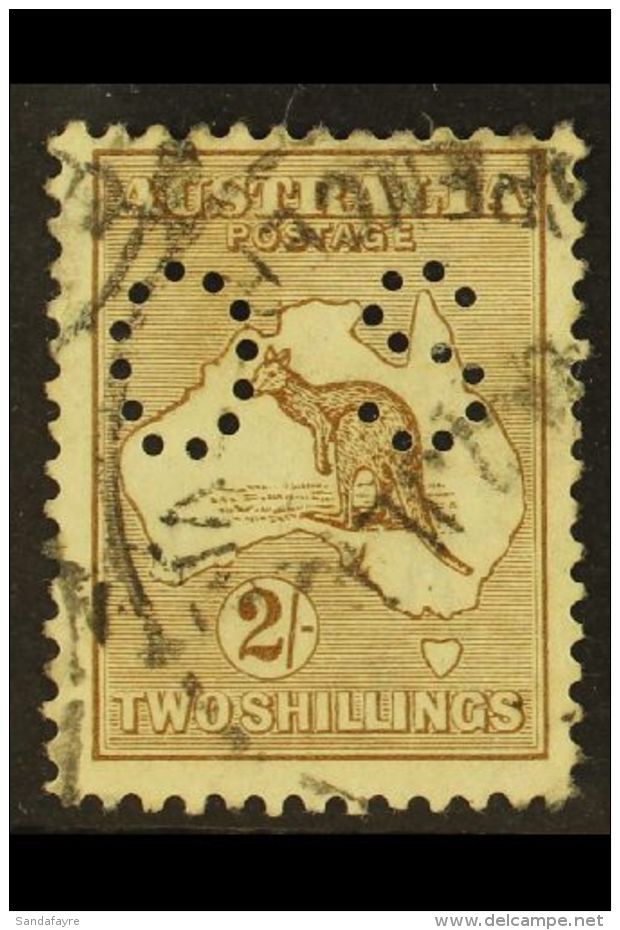 OFFICIALS 1915  2s Brown, Punctured "OS", SG O36, Good Used. For More Images, Please Visit... - Altri & Non Classificati