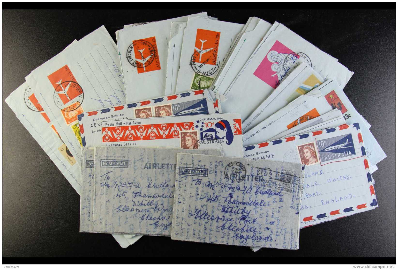 AEROGRAMMES 1950-1981 Mostly All Different Collection Of Commercially Used Postal Stationery Aerogrammes, Some... - Altri & Non Classificati