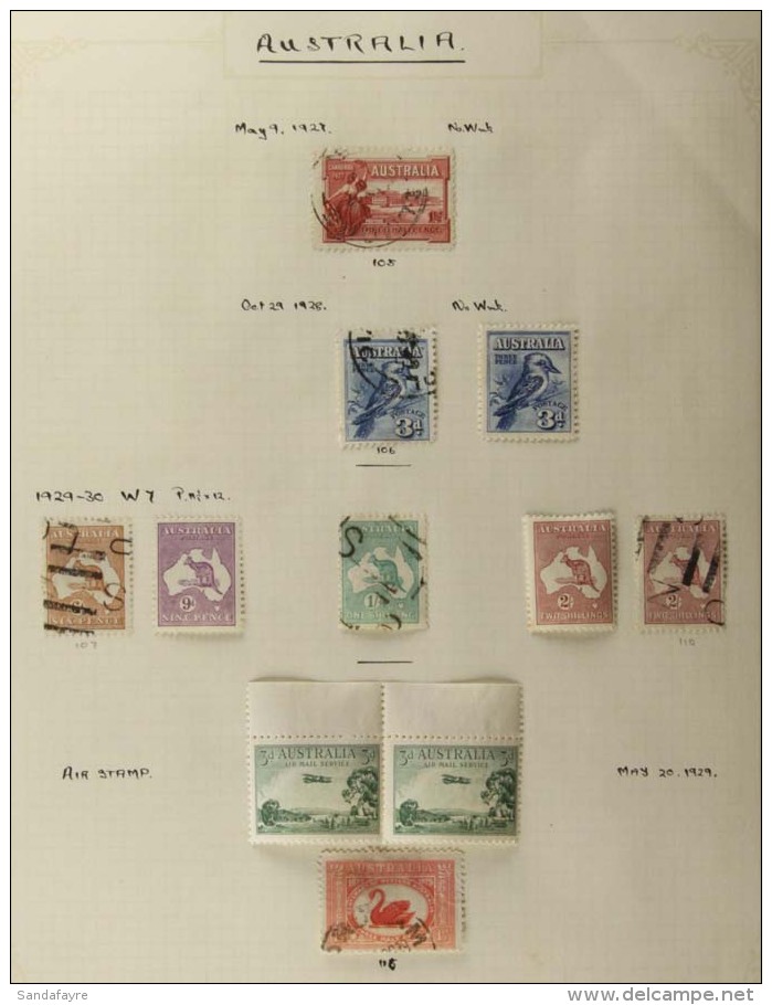 1927-45 MINT &amp; USED COLLECTION On Album Pages. Includes 1929-30 Roos With 6d, 9d (mint), 2s X2 (one Is Mint),... - Altri & Non Classificati