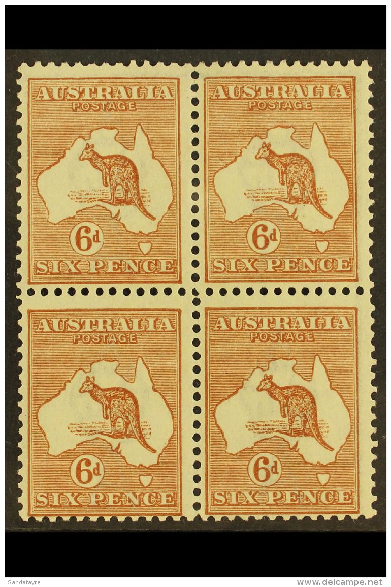 1923-24 6d Chestnut Roo (SG 73, BW21) Never Hinged Mint BLOCK OF FOUR. For More Images, Please Visit... - Autres & Non Classés