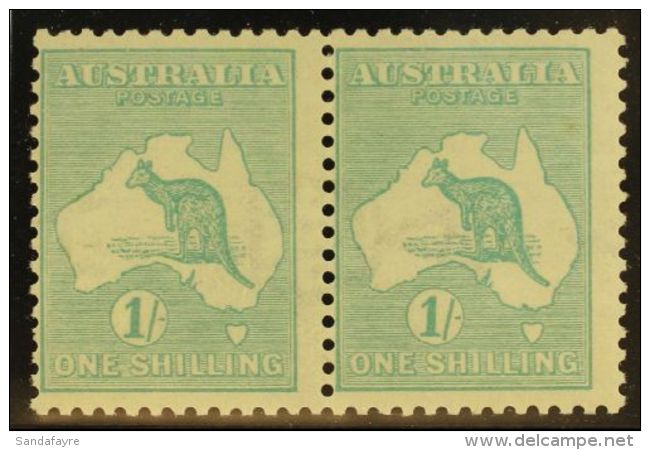 1915-27 1s Blue-green Roo, Die IIB, Watermark Sideways, SG 40ba (BW 33aa) Fine Mint Horiz Pair Which Nicely Shows... - Autres & Non Classés