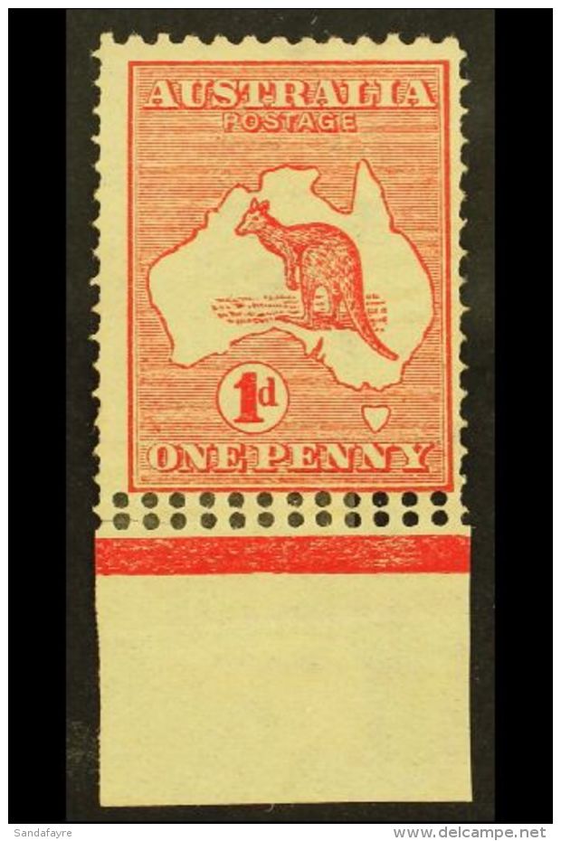 1913-14 1d Red Roo, Die I, An Example From The Bottom Of The Sheet Showing Double Perforations At Base And On Both... - Altri & Non Classificati