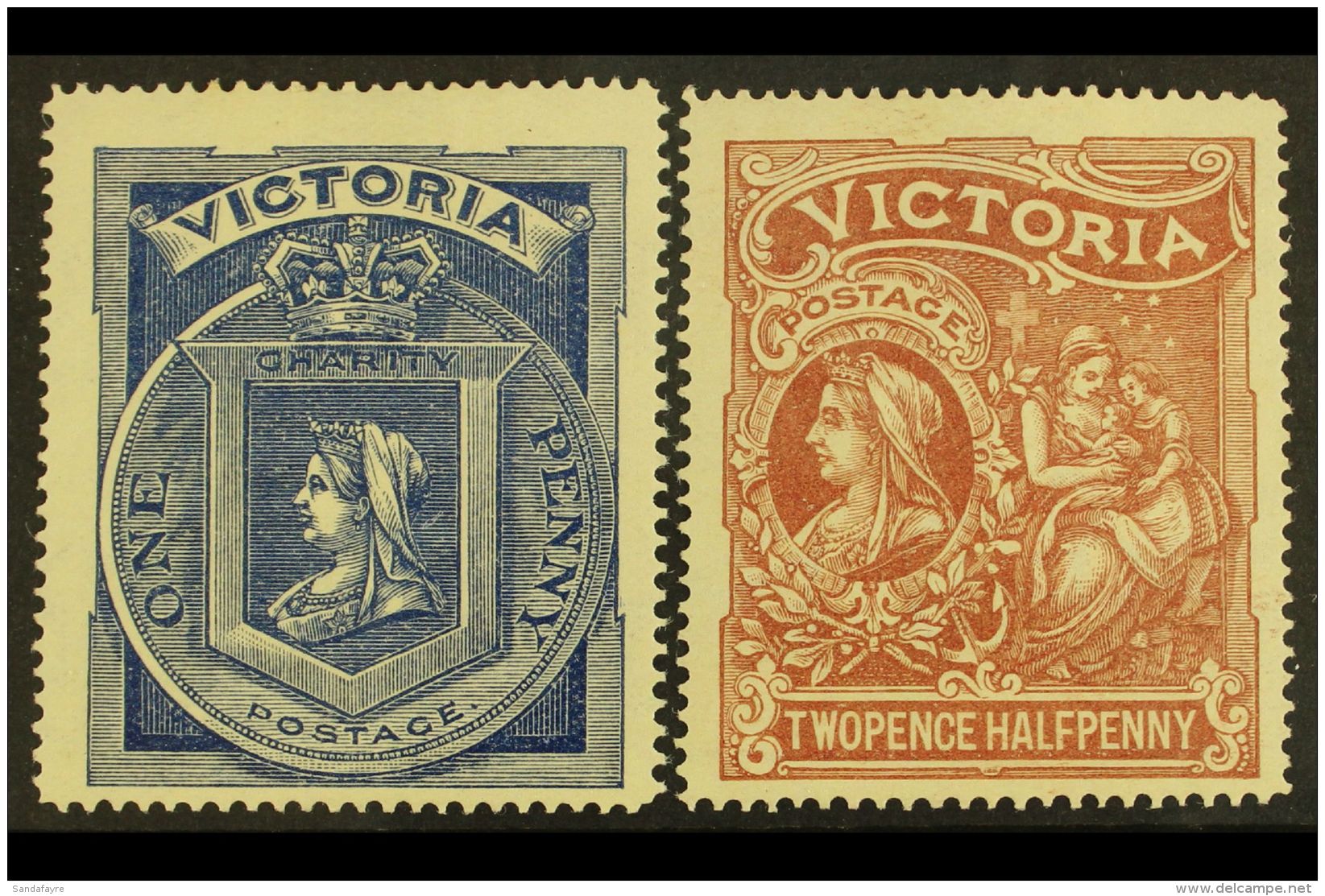 VICTORIA 1897 Jubilee &amp; Hospital Charity Fund Complete Set, SG 353/54, Fine Mint, Fresh. (2 Stamps) For More... - Sonstige & Ohne Zuordnung