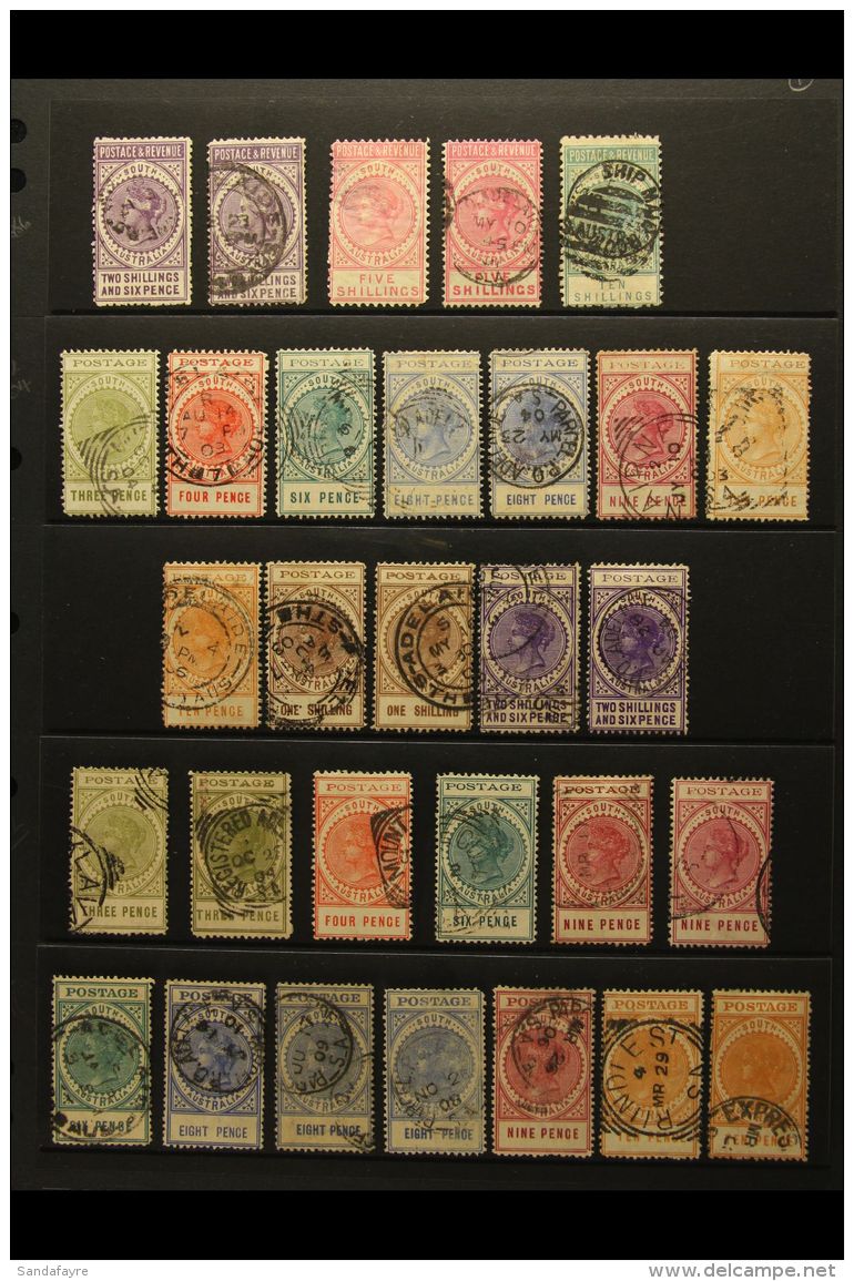 SOUTH AUSTRALIA 1886-1912 USED POSTAL FISCAL COLLECTION Presented On Stock Pages. Includes 1886 2s6d, 5s &amp;... - Altri & Non Classificati
