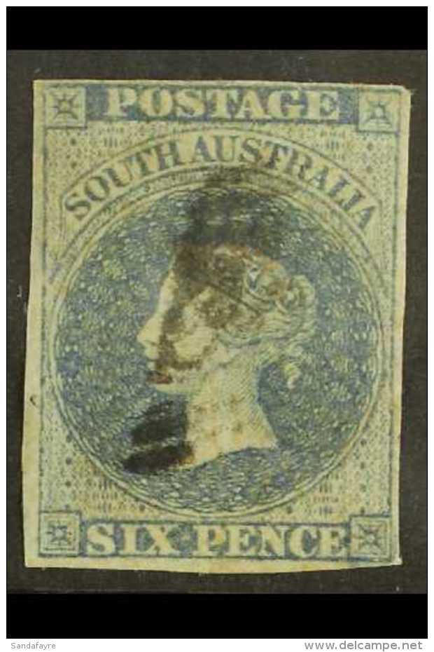 SOUTH AUSTRALIA 1856-58 6d Slate- Blue, SG 10, Used With 4 Margins. For More Images, Please Visit... - Autres & Non Classés