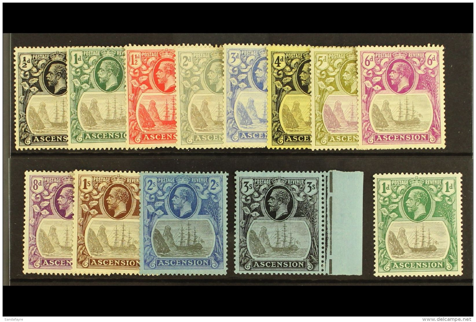 1924 Badge Of St Helena Set Complete Incl 1d Shade, SG 10/20 Plus 11d, Very Fine And Fresh Mint. The 3s Is NHM.... - Ascension (Ile De L')