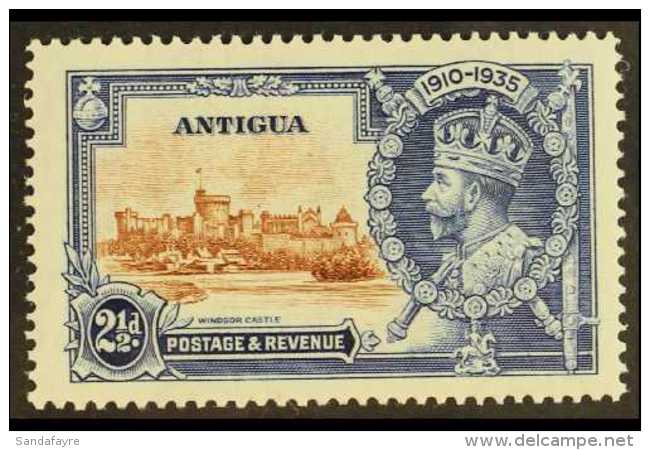 1935 2&frac12;d Brown And Deep Blue, Silver Jubilee, Variety "Dot To Left Of Chapel", SG 93g, Very Fine And Fresh... - Autres & Non Classés