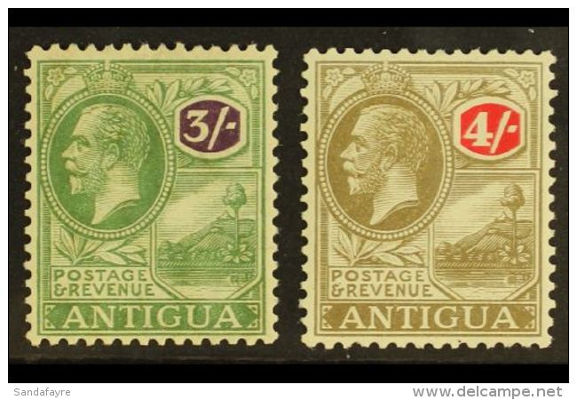1921-9 3s Green &amp; Violet, 4s Grey-black &amp; Red, Wmk Script CA, SG 79/80, Very Fine Mint (2). For More... - Other & Unclassified